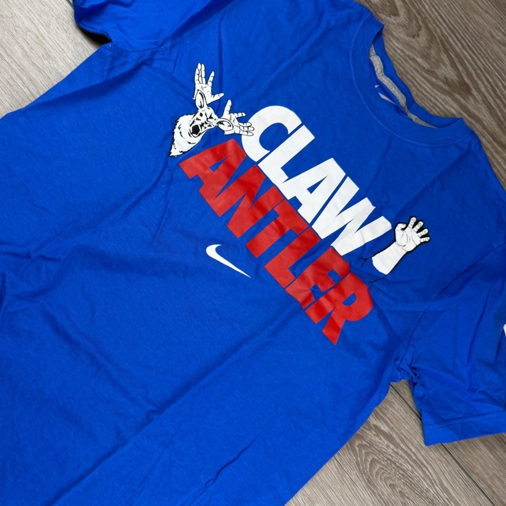 Nike Mens T-Shirt Claw Antler Graphic MLB Texas Rangers Blue M